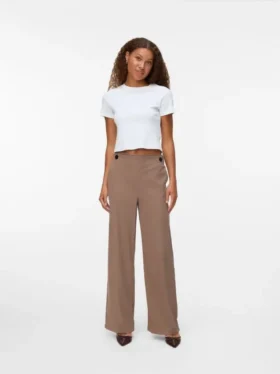 Pantalon en velours côtelé taille haute Vmvilja