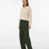 Pantalon en velours côtelé taille haute Vmvilja