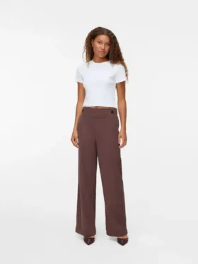 Pantalon en velours côtelé taille haute Vmvilja