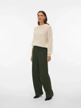 Pantalon en velours côtelé taille haute Vmvilja