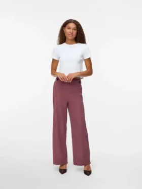 Pantalon en velours côtelé taille haute Vmvilja