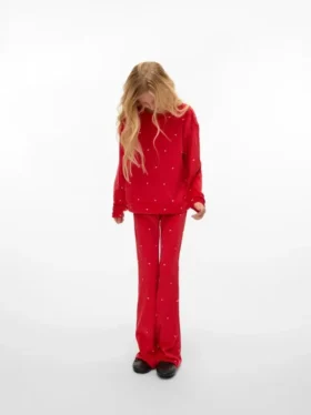Pantalon taille haute en velours Vmvelvet