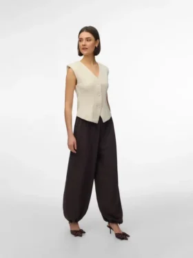 Pantalon taille mi-haute Vmleia