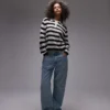 Polo rayé léger en maille Topshop