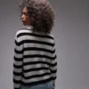 Polo rayé léger en maille Topshop