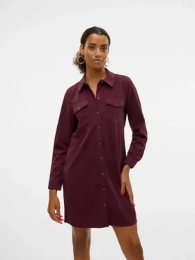 Robe courte en velours côtelé Vmvilja