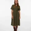 Robe midi en velours côtelé Vmray