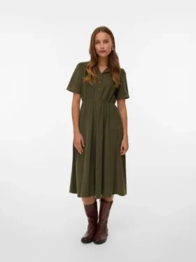 Robe midi en velours côtelé Vmray