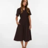 Robe midi en velours côtelé Vmray