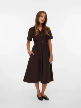 Robe midi en velours côtelé Vmray