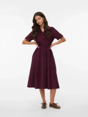Robe midi en velours côtelé Vmray