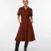 Robe midi en velours côtelé Vmray
