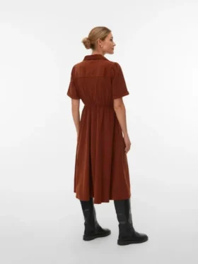 Robe midi en velours côtelé Vmray