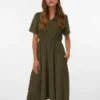 Robe midi en velours côtelé Vmray