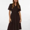 Robe midi en velours côtelé Vmray
