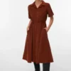 Robe midi en velours côtelé Vmray