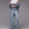 Topshop Baggy Fit Jeans taille basse