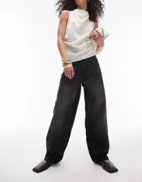 Topshop Jeans taille basse coupe ample