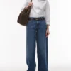 Topshop Jeans taille basse coupe ample