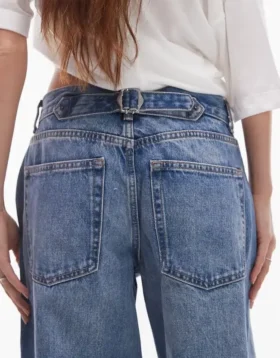 Topshop Jeans taille basse coupe ample