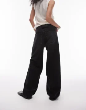 Topshop Jeans taille basse coupe ample
