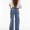 Topshop Jeans taille basse coupe ample