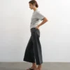 Tsvera – Jeans court à taille haute et coupe large
