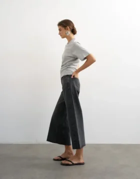Tsvera – Jeans court à taille haute et coupe large