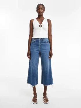 Tsvera – Jeans court à taille haute et coupe large