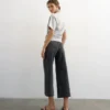 Tsvera – Jeans court à taille haute et coupe large