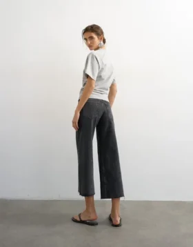 Tsvera – Jeans court à taille haute et coupe large