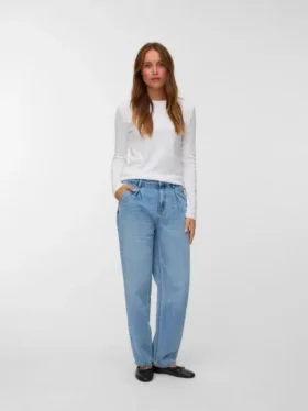 Vmetna High Rise Jeans with Barrel Fit Cut