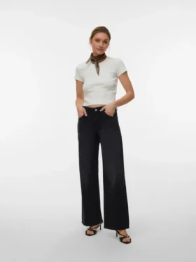 Vmhallie Taille basse, coupe large – Jeans court