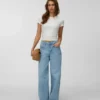 Vmsandie – Jeans court à taille mi-haute et coupe large