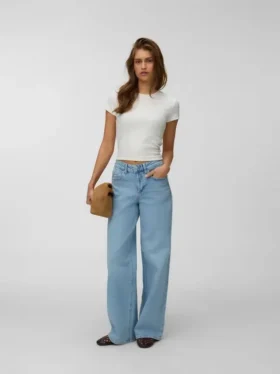 Vmsandie – Jeans court à taille mi-haute et coupe large