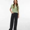 Vmsandie-Stretch Mid Rise Wide Leg Fit Jeans