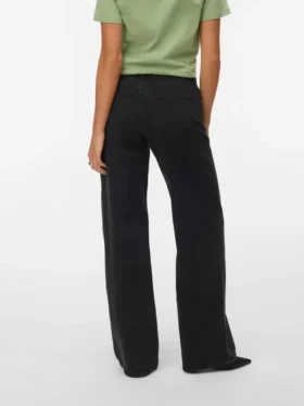 Vmsandie-Stretch Mid Rise Wide Leg Fit Jeans