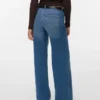 Vmsandie-Stretch Mid Rise Wide Leg Fit Jeans