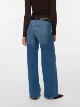 Vmsandie-Stretch Mid Rise Wide Leg Fit Jeans