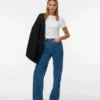 Vmtessa – Jeans court taille haute coupe large