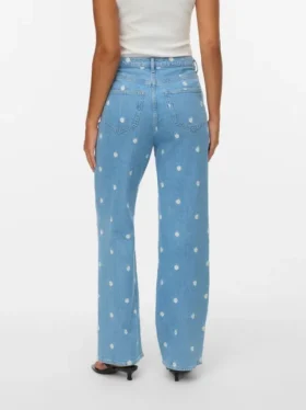 Vmtessa – Jeans court taille haute coupe large