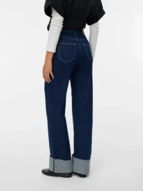 Vmtessa – Jeans court taille haute coupe large